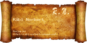 Rábl Norbert névjegykártya